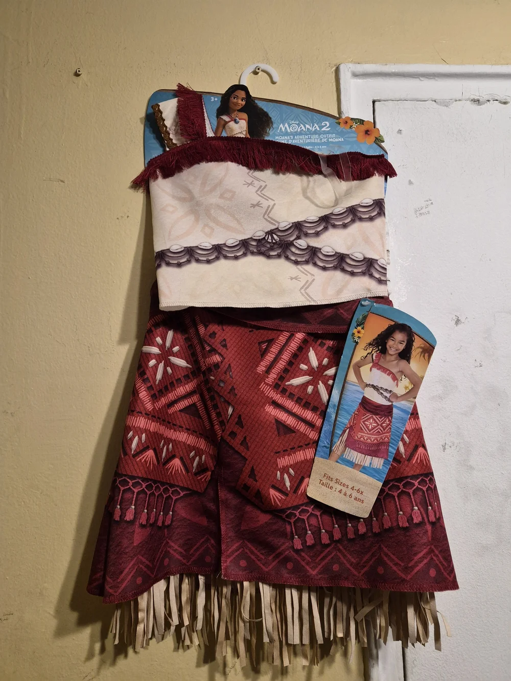 Disney Moana 2 Girls' Adventure Outfit Red & Cream Size 4-6X
